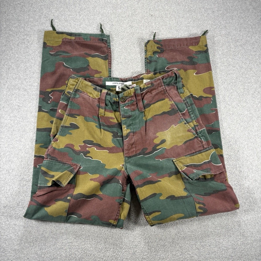 Vintage ABL Belgian Army Jigsaw Camo Cargo Military Pants Mens 28x30 Small Long